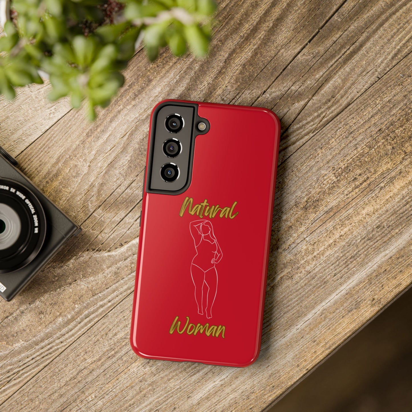 Natural Woman Looking Good (WL)Tough Phone Cases DARK RED