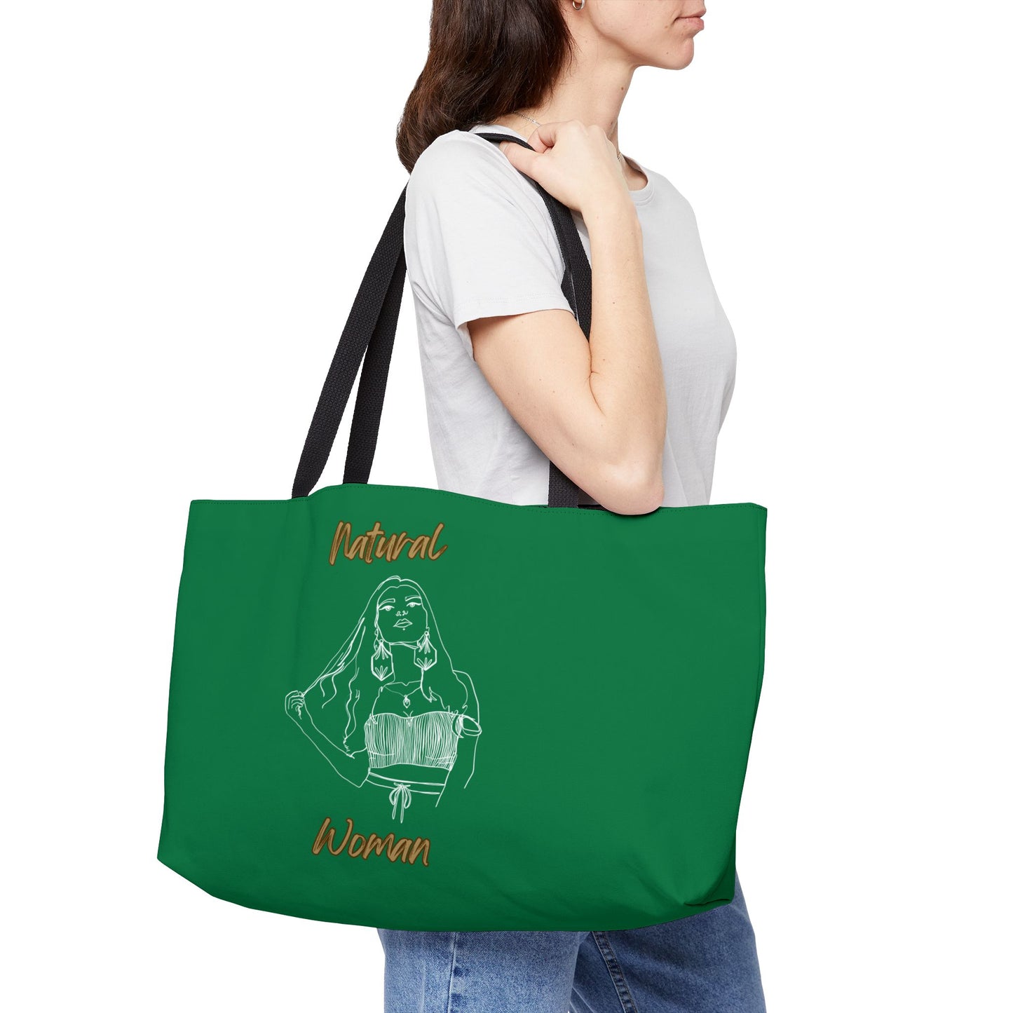 Natural Woman Thinking (WL) Weekender Tote Bag DARK GREEN