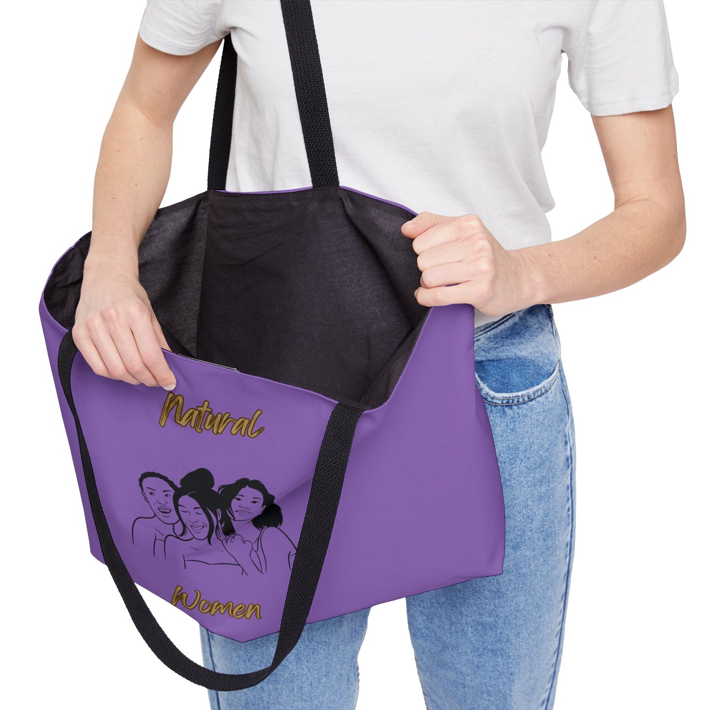 Natural Women Laughing Friends (BL) Weekender Tote Bag LIGHT PURPLE
