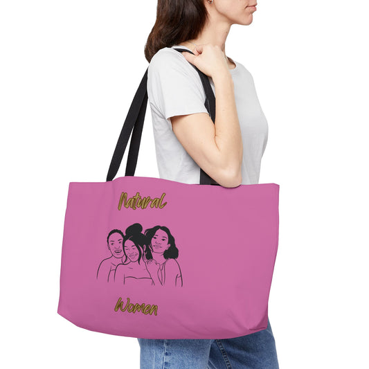 Natural Women Laughing Friends (BL) Weekender Tote Bag LIGHT PINK
