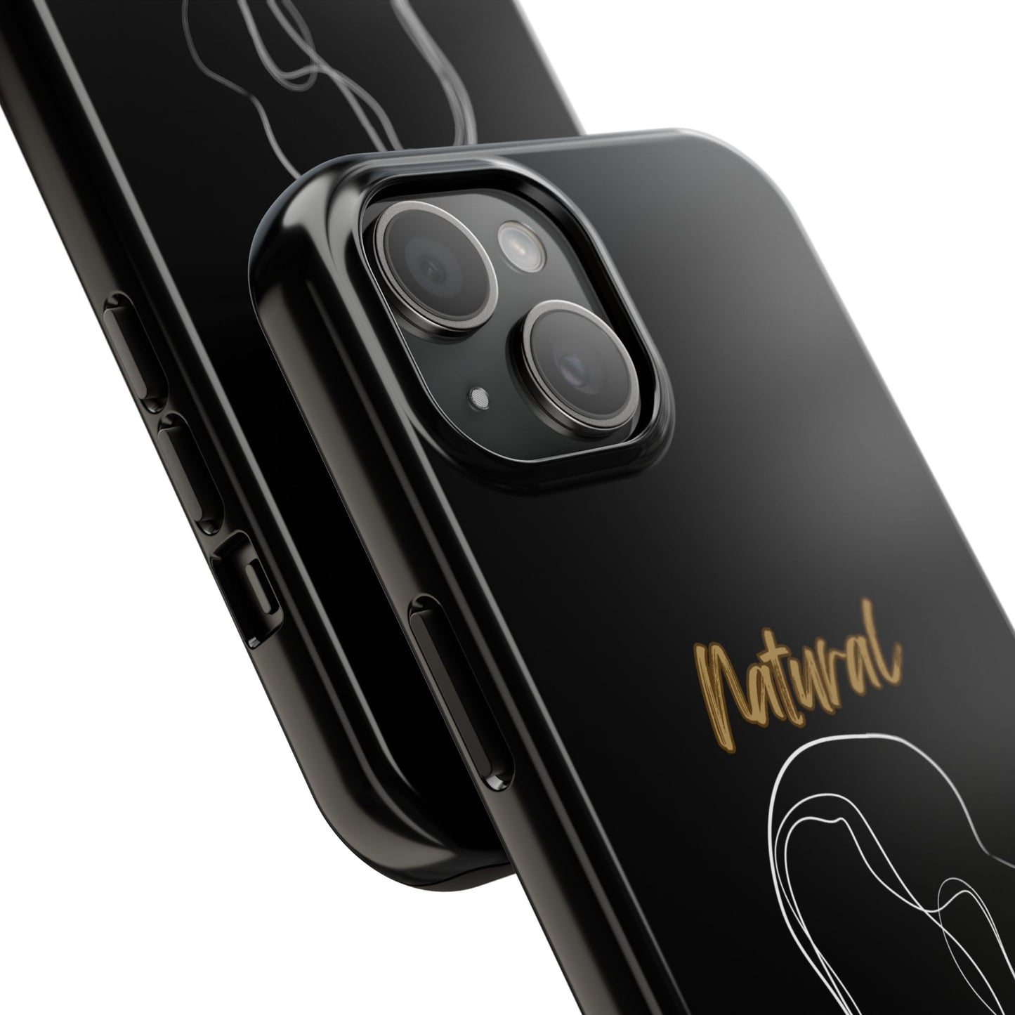 Natural Woman Hanging Hair (WL) Tough Phone Cases BLACK