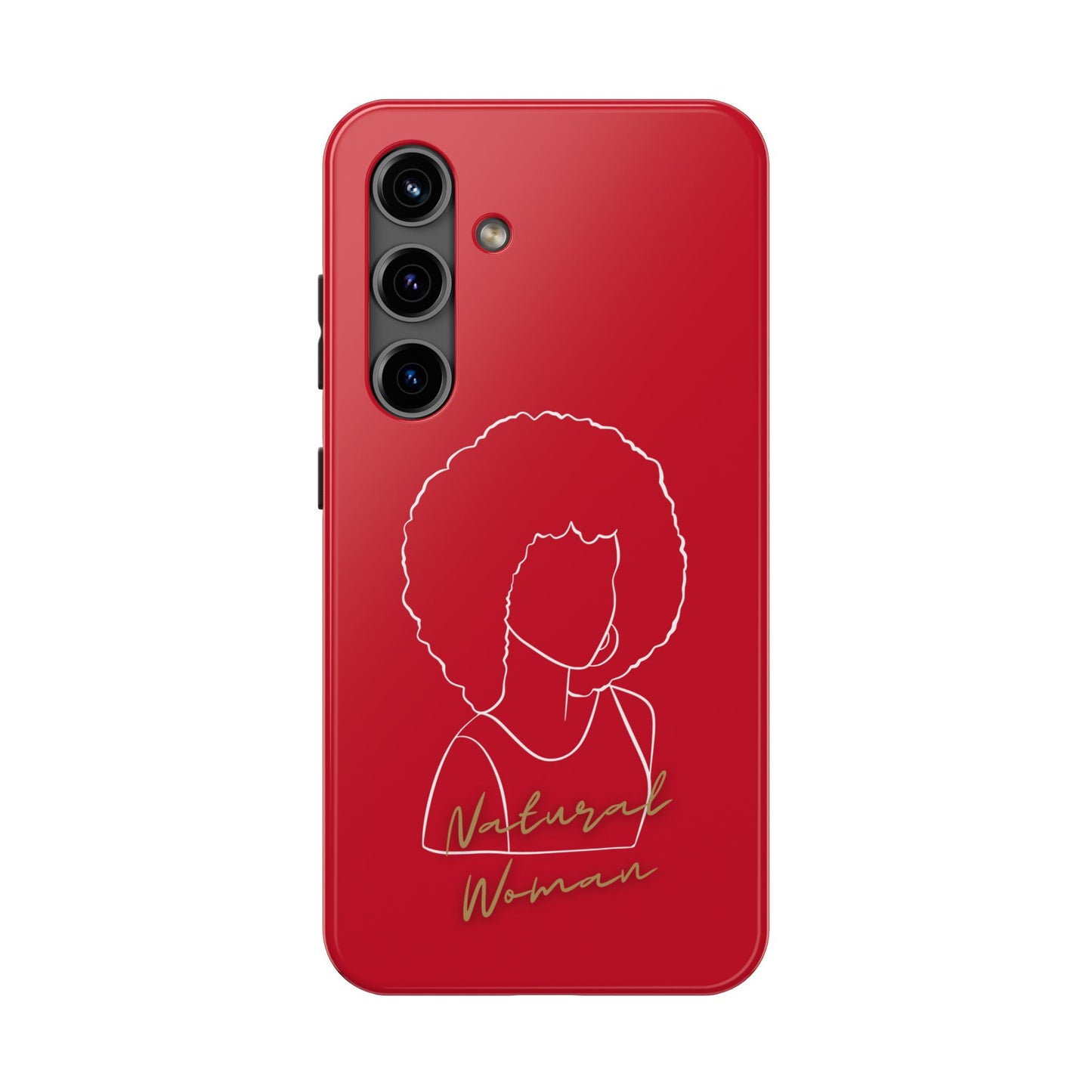 Natural Woman Afro (WL) Tough Phone Case DARK RED