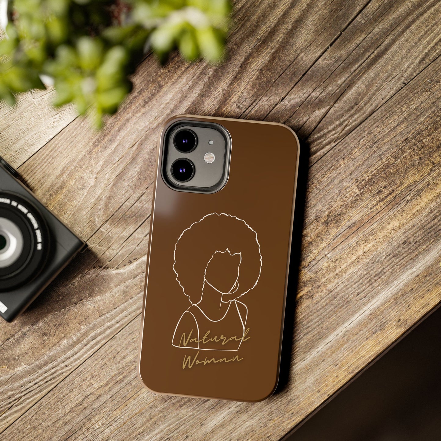 Natural Woman Afro (WL)Tough Phone Cases BROWN