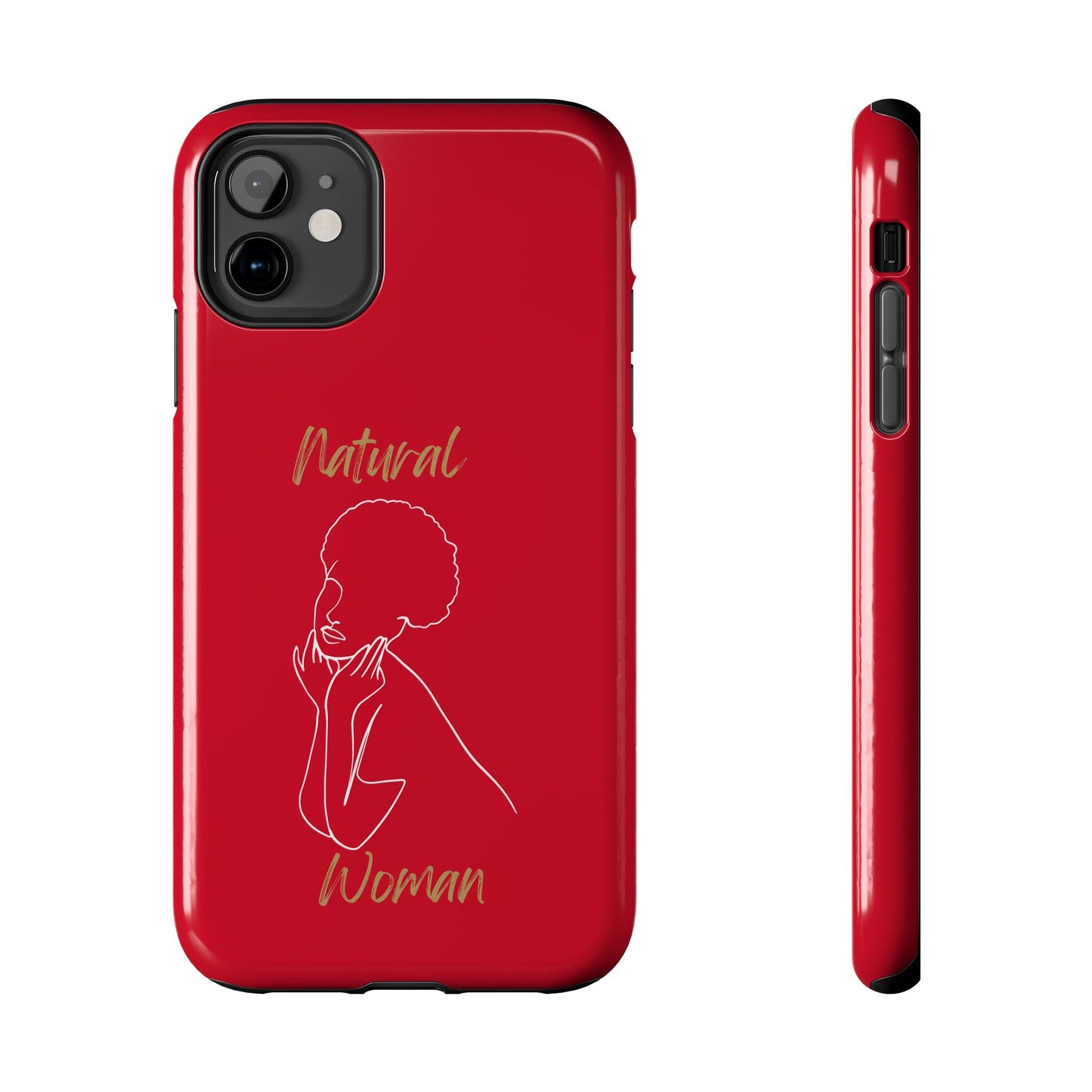 Natural Woman Cute Afro(WL)Tough Phone Cases DARK RED