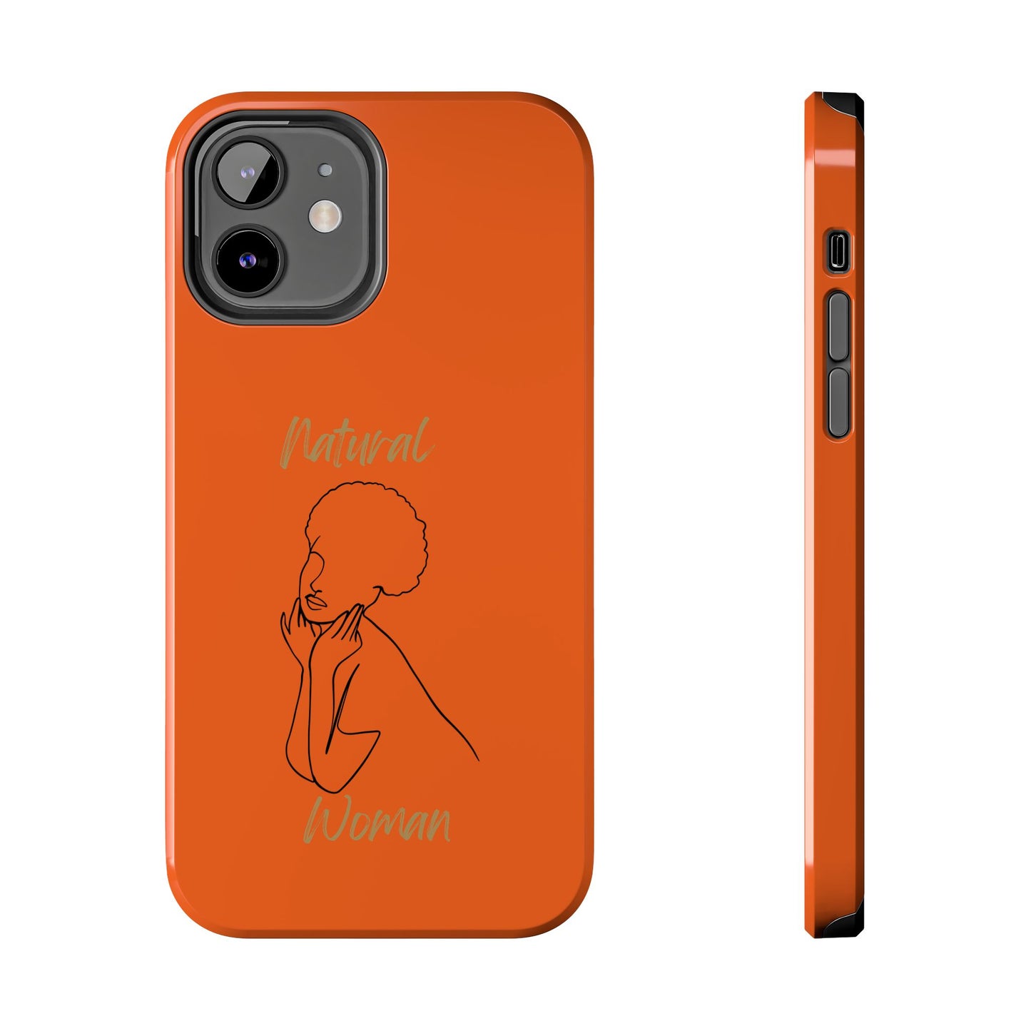 Natural Woman Cute Afro (BL)Tough Phone Cases ORANGE