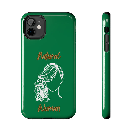 Natural Woman Long Curl (WL)Tough Phone Cases DARK GREEN