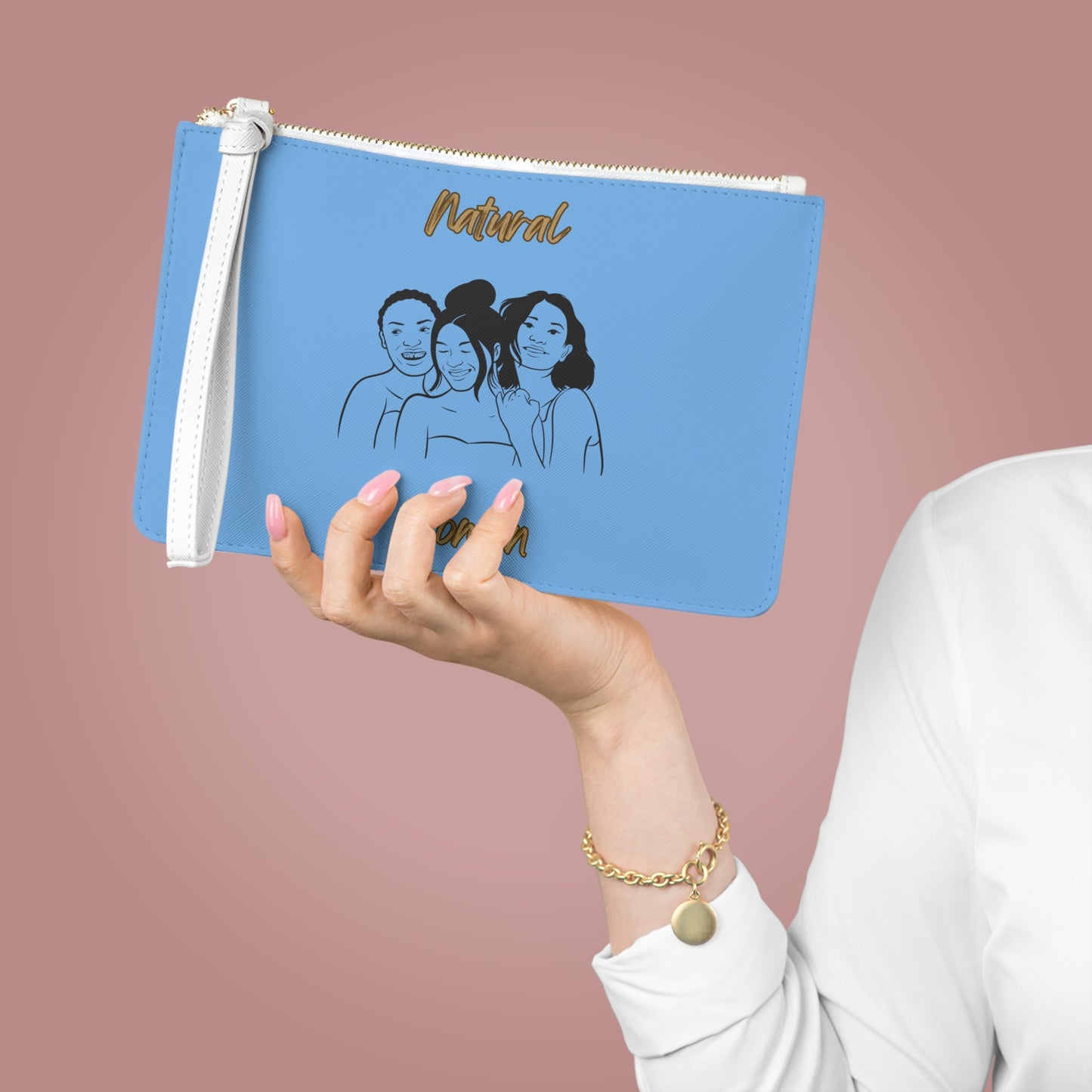 Natural Women Laughing Friends (BL) Clutch Bag LIGHT BLUE