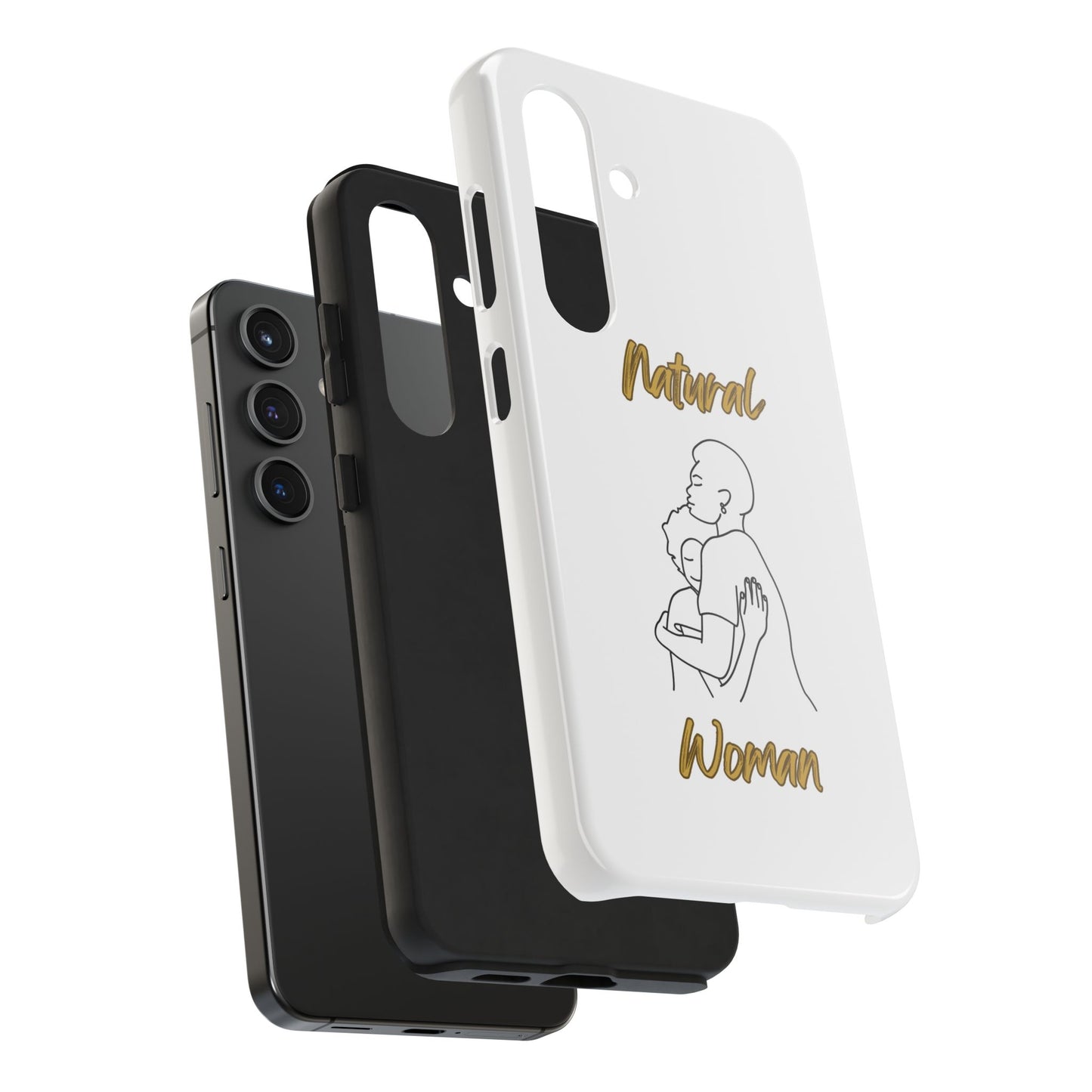 Natural Woman Safe With Momma (BL) Tough Phone Cases WHITE