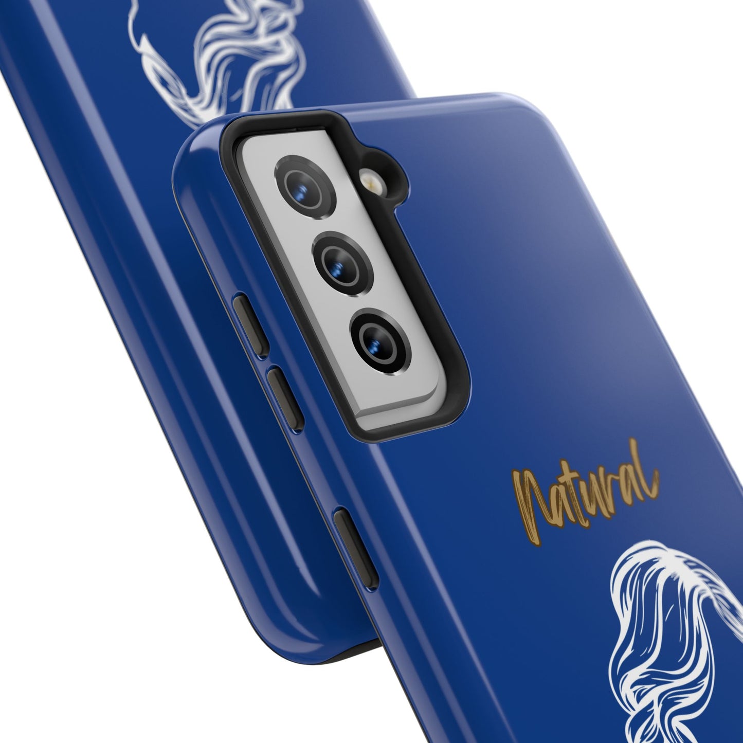 Natural Woman Long Curl (WL)Tough Phone Cases DARK BLUE