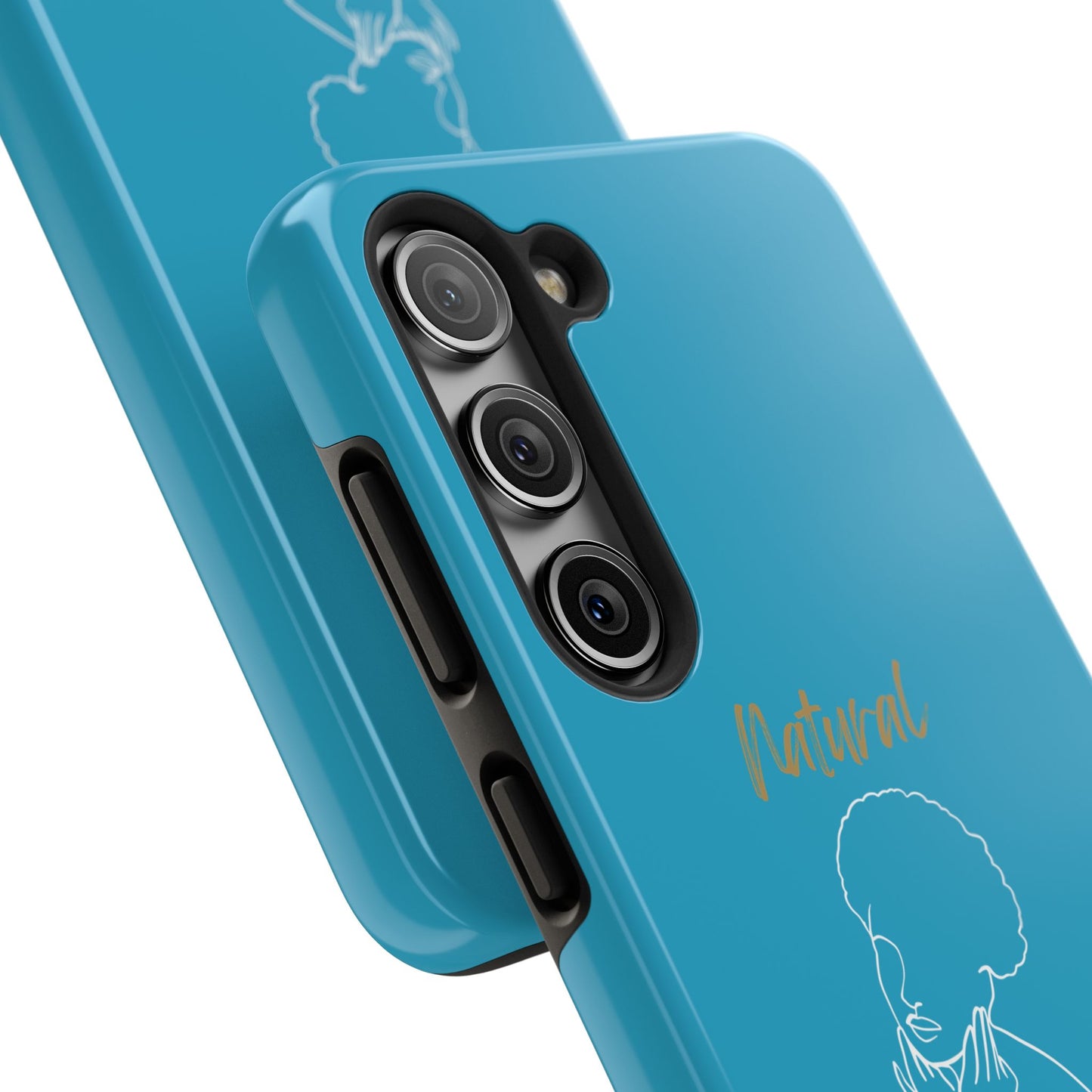 Natural Woman Cute Afro (WL)Tough Phone Cases TURQUOISE