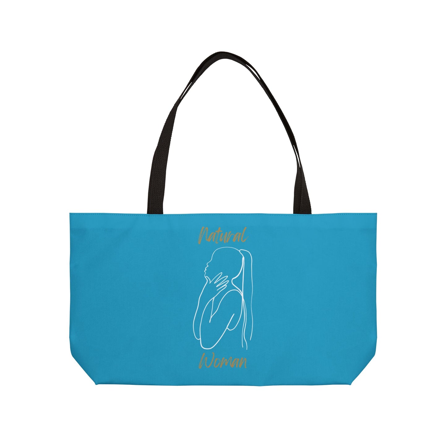 Natural Woman Ponytail (WL) Weekender Tote Bag TURQUOISE