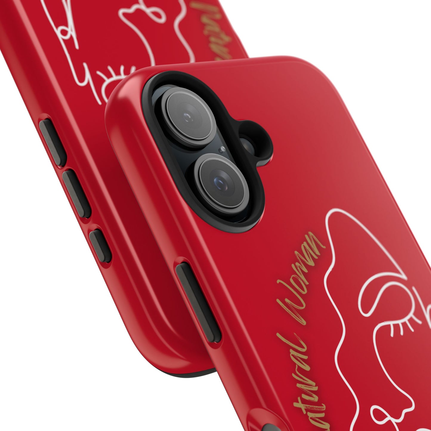 Natural Woman Half Face (WL)Tough Phone Case DARK RED