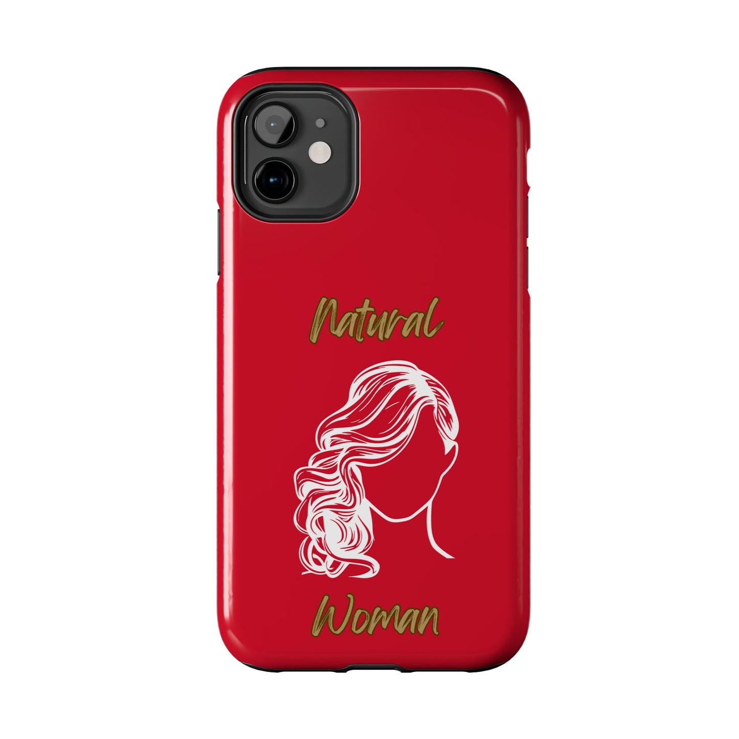 Natural Woman Long Curl (WL)Tough Phone Cases DARK RED