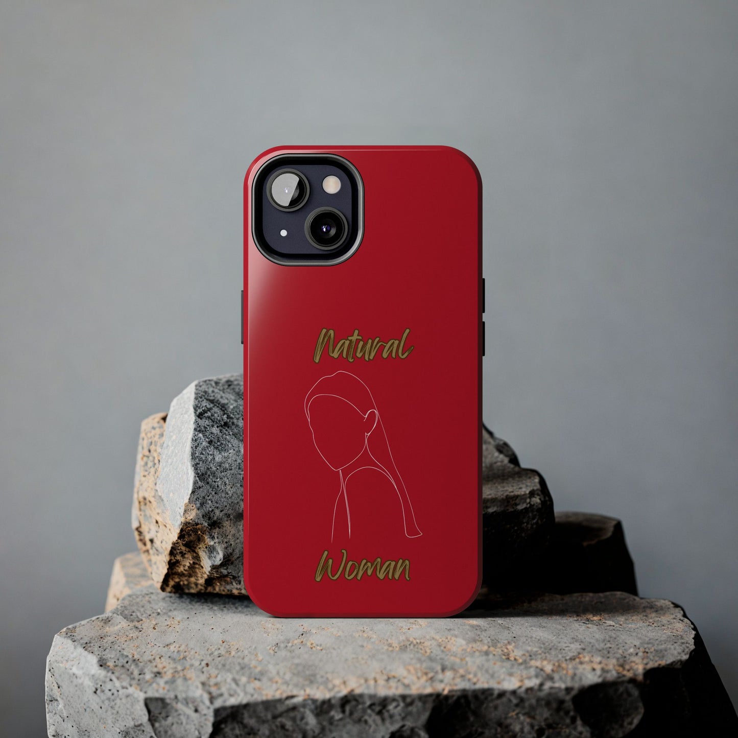 Natural Woman Tilted Look (WL) Tough Phone Cases DARK RED