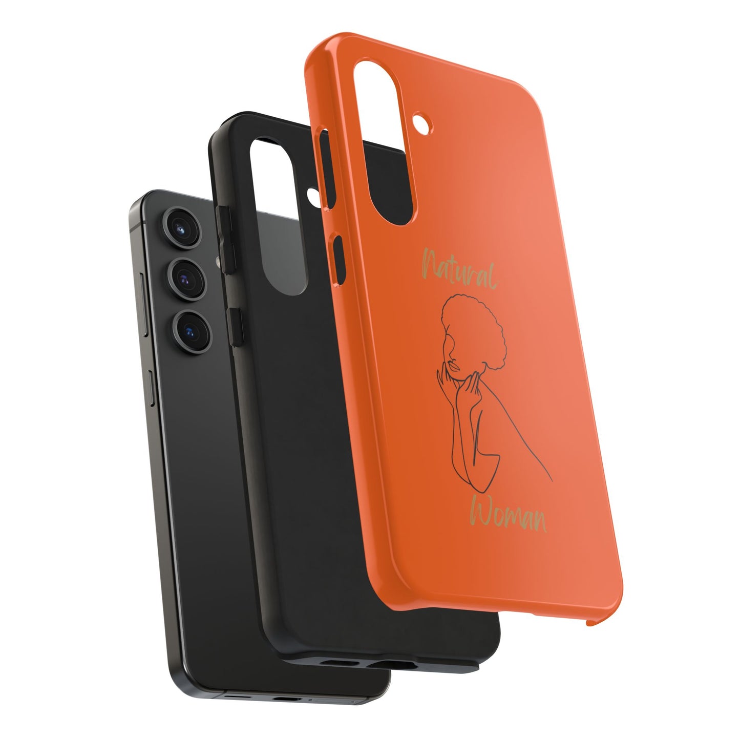 Natural Woman Cute Afro (BL)Tough Phone Cases ORANGE