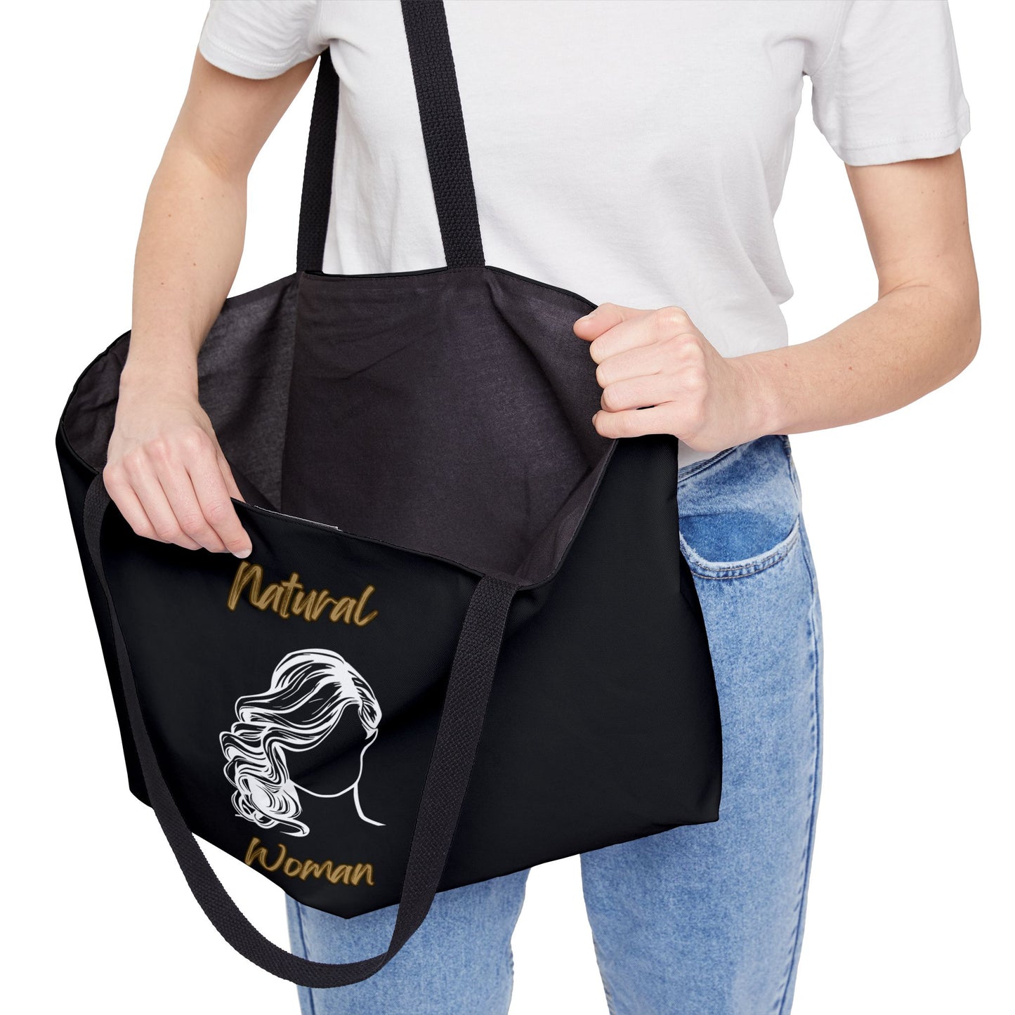 Natural Woman Long Curl (WL) Weekender Tote Bag BLACK