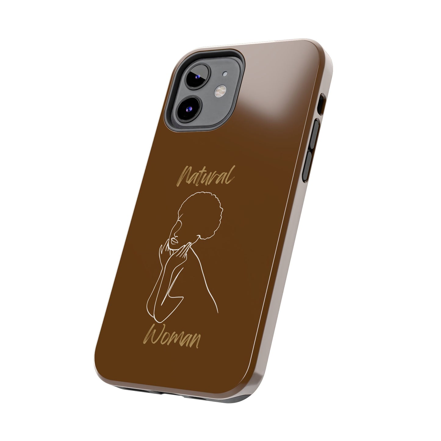 Natural Woman Cute Afro(WL)Tough Phone Cases BROWN