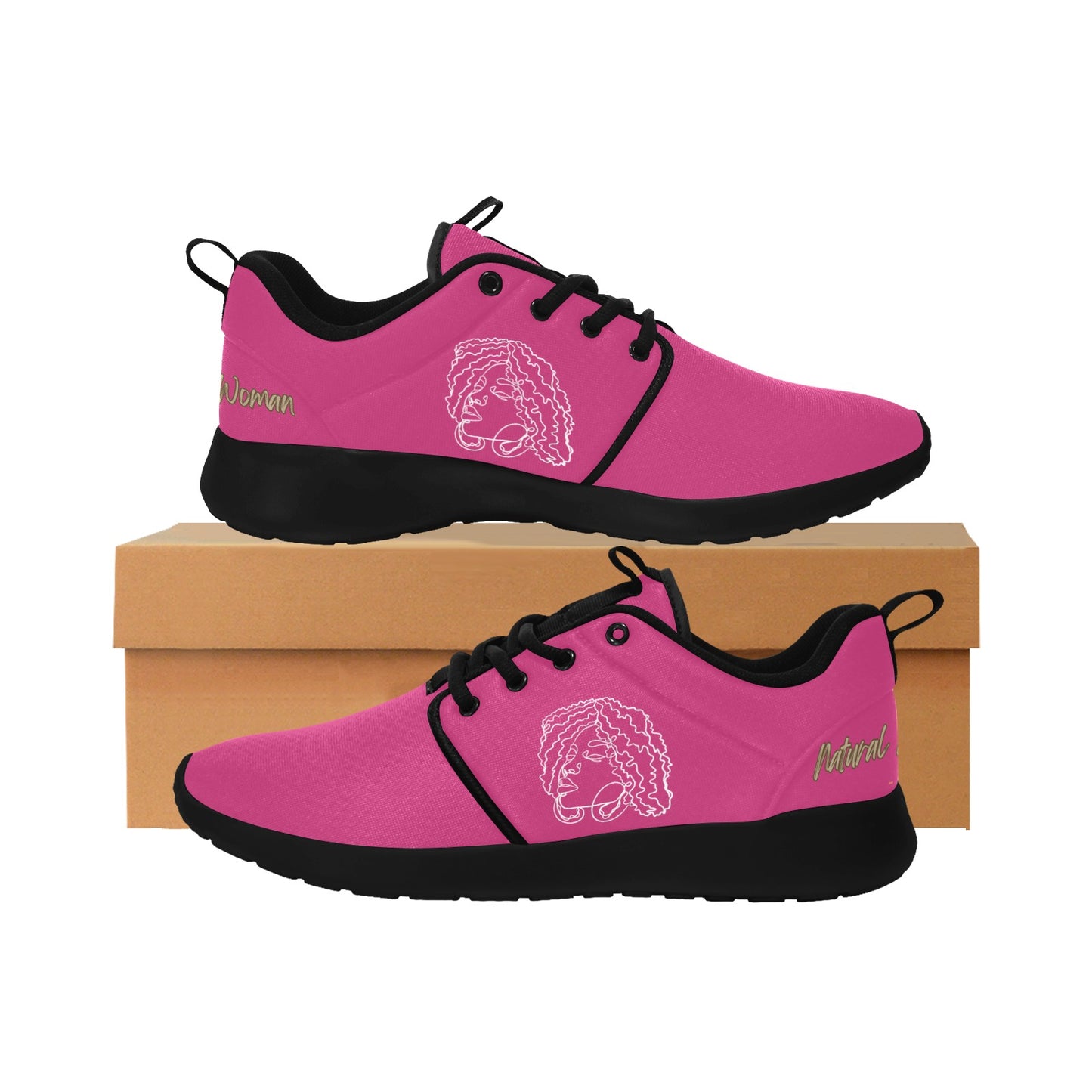 Natural Woman NATURALLY ME (WL) NEON PINK w/ Black Sole Sneakers