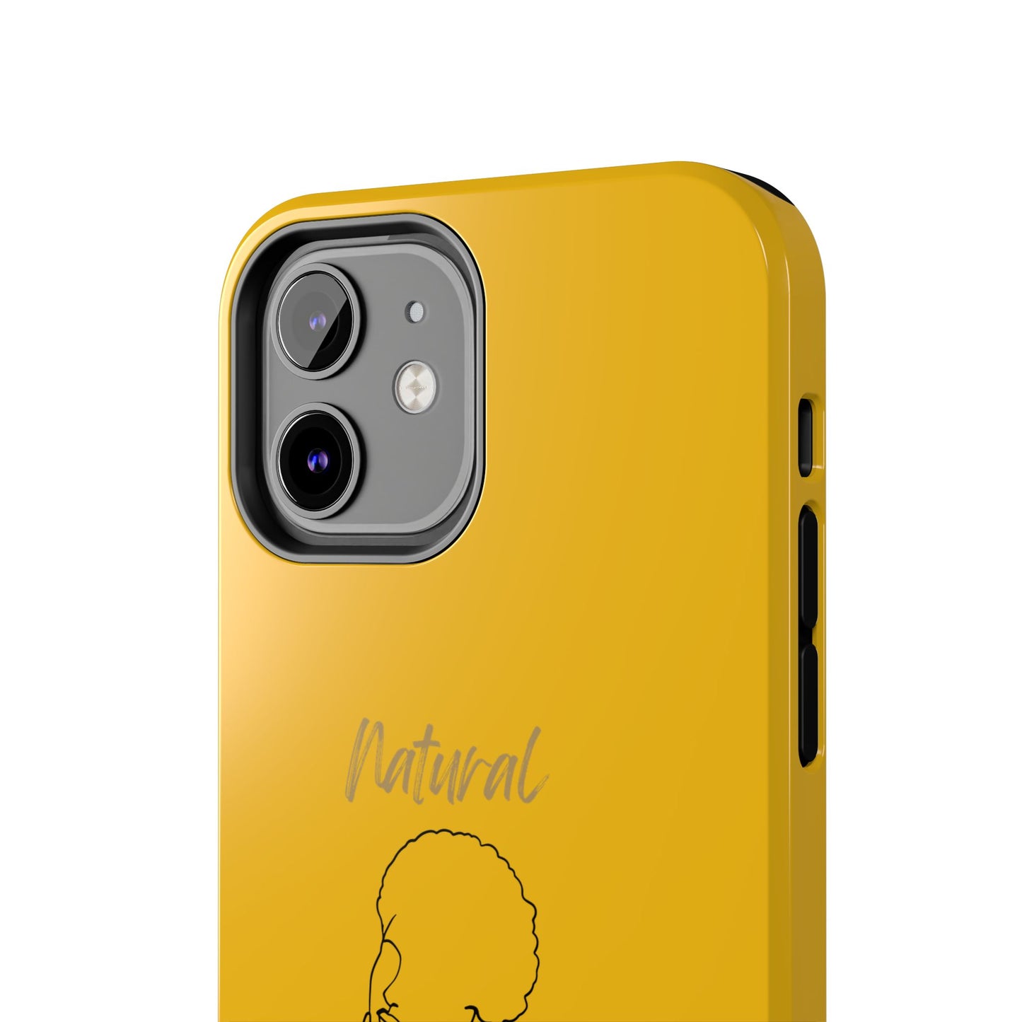 Natural Woman Cute Afro (BL)Tough Phone Cases YELLOW