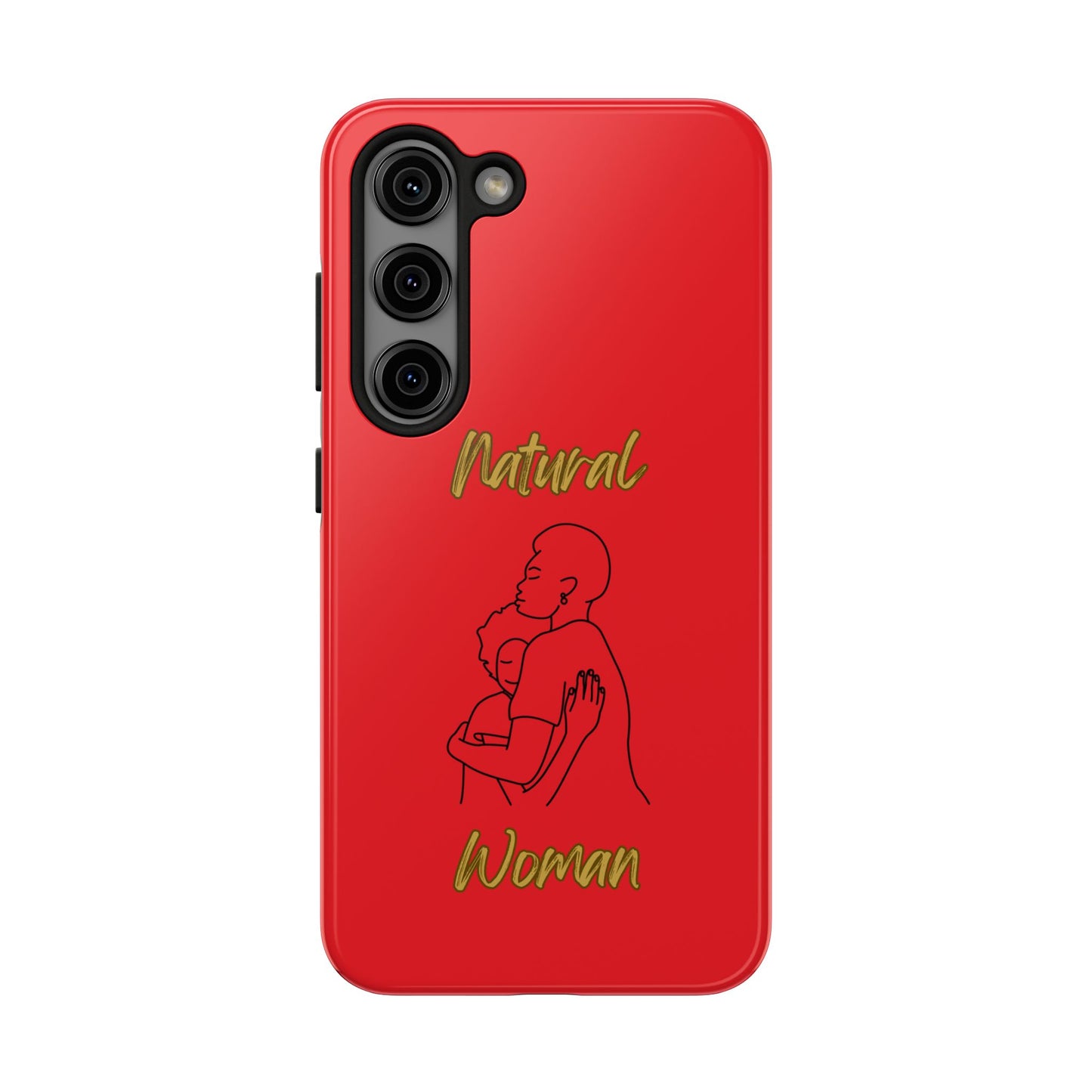 Natural Woman Safe With Momma (BL) Tough Phone Cases RED