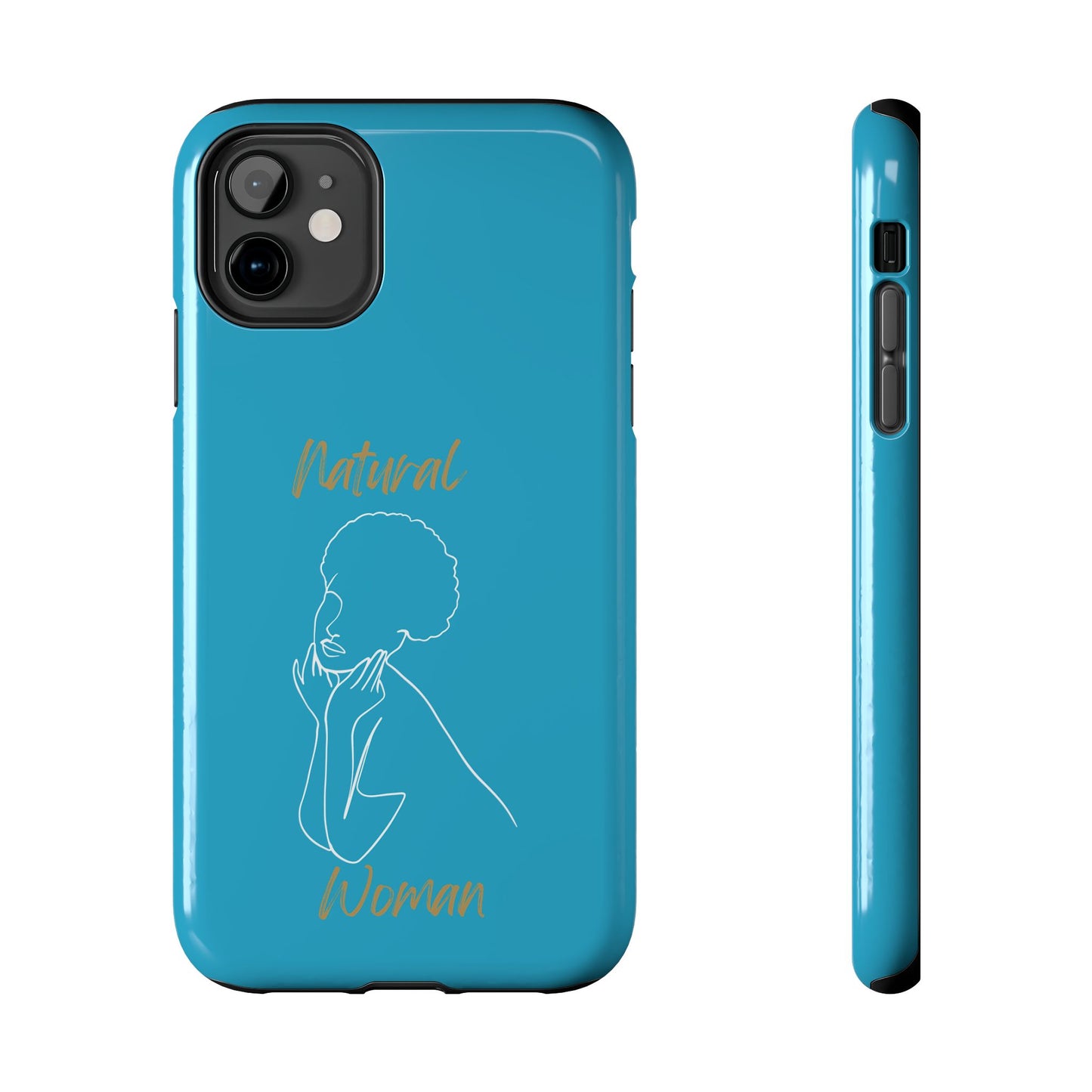 Natural Woman Cute Afro (WL)Tough Phone Cases TURQUOISE