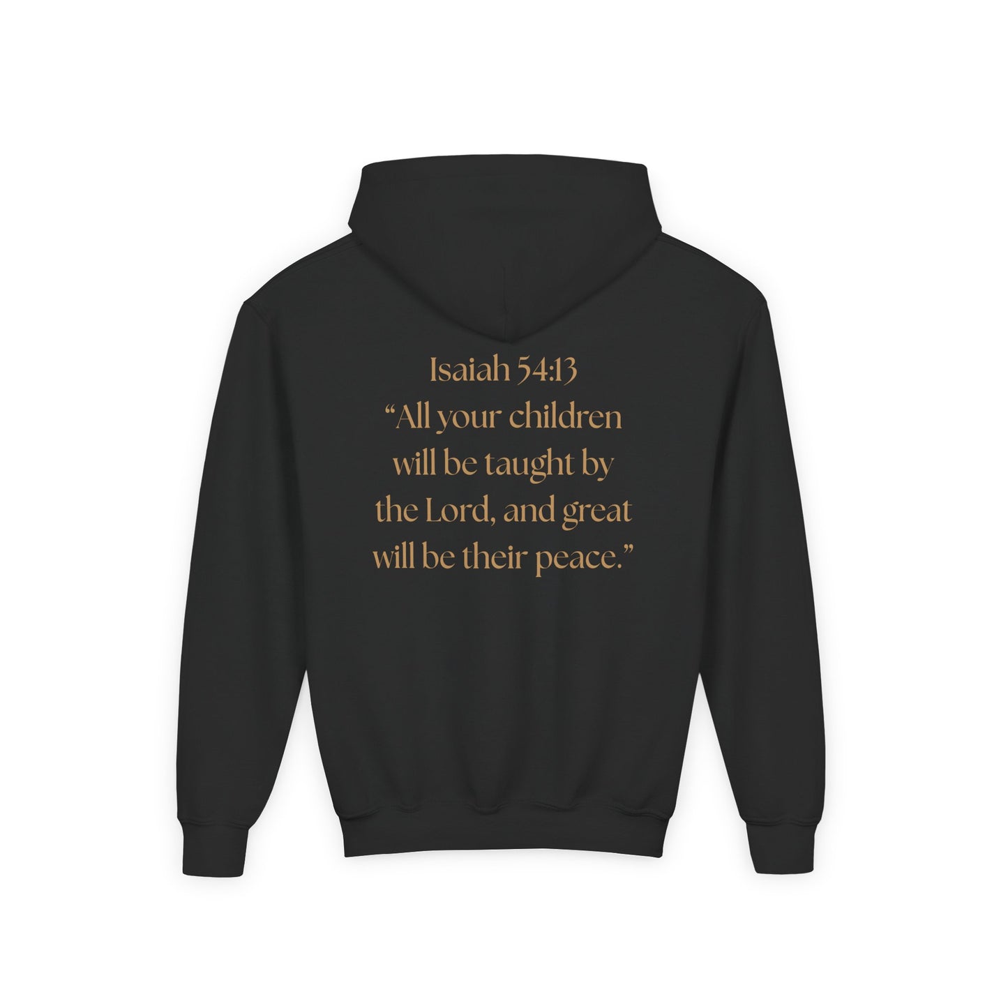 "Children of the King" Hoodie — WHITE Lion Design (Isaiah 54:13)