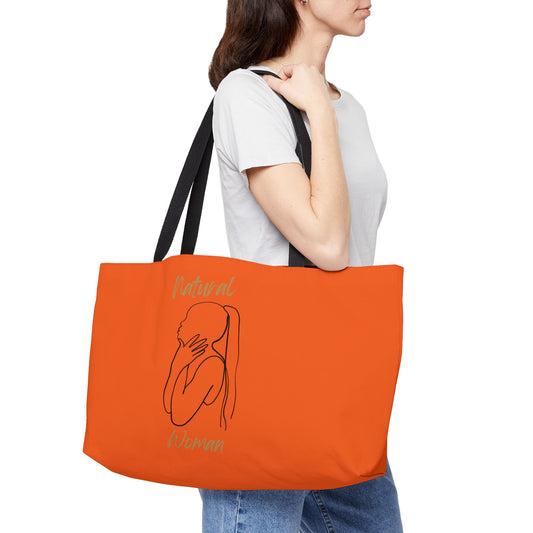 Natural Woman Ponytail (BL) Weekender Tote Bag ORANGE