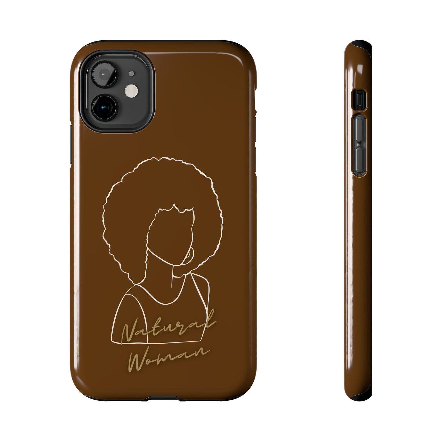 Natural Woman Afro (WL)Tough Phone Cases BROWN