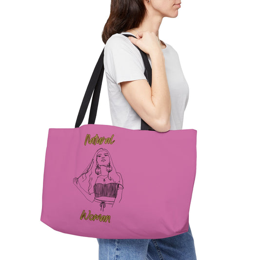 Natural Woman Thinking (BL) Weekender Tote Bag LIGHT PINK