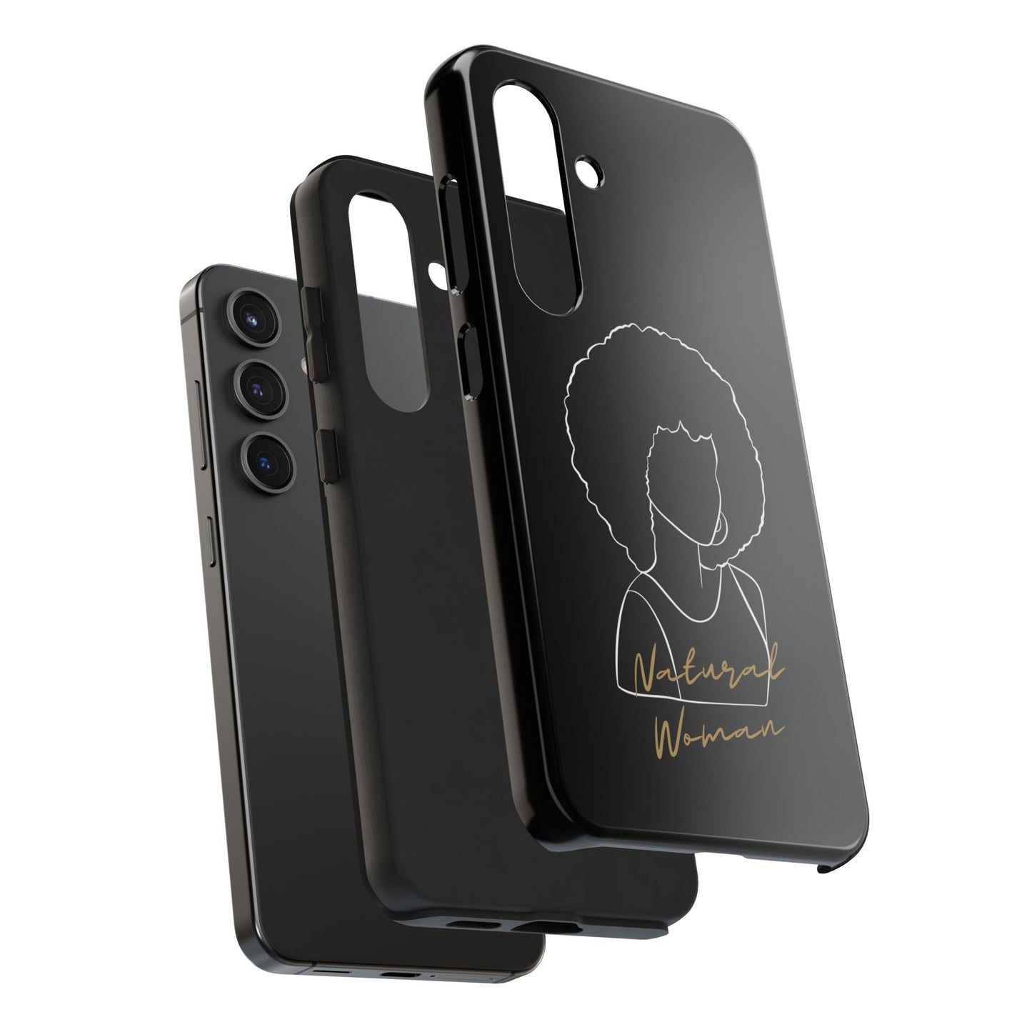 Natural Woman Afro (WL) Tough Phone Case BLACK