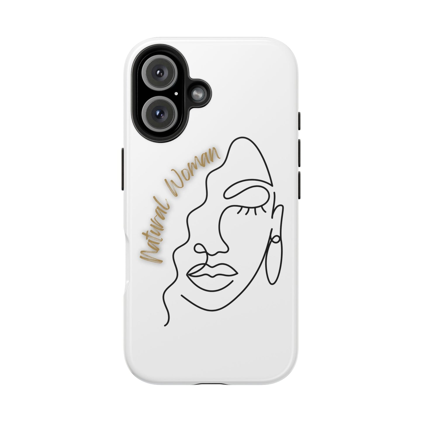 Natural Woman Half Face (BL)Tough Phone Case WHITE