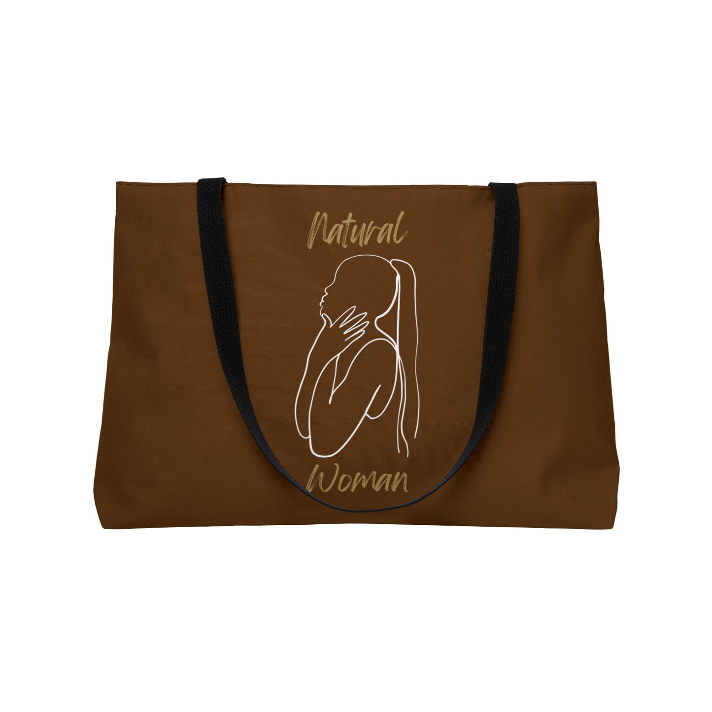 Natural Woman Ponytail (WL) Weekender Tote Bag BROWN