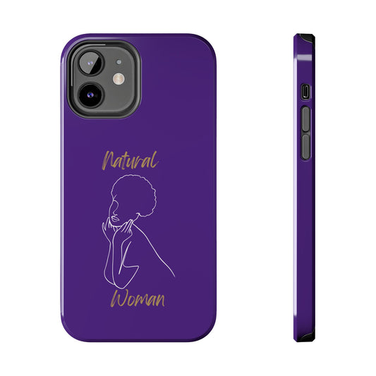 Natural Woman Cute Afro (WL)Tough Phone Cases PURPLE