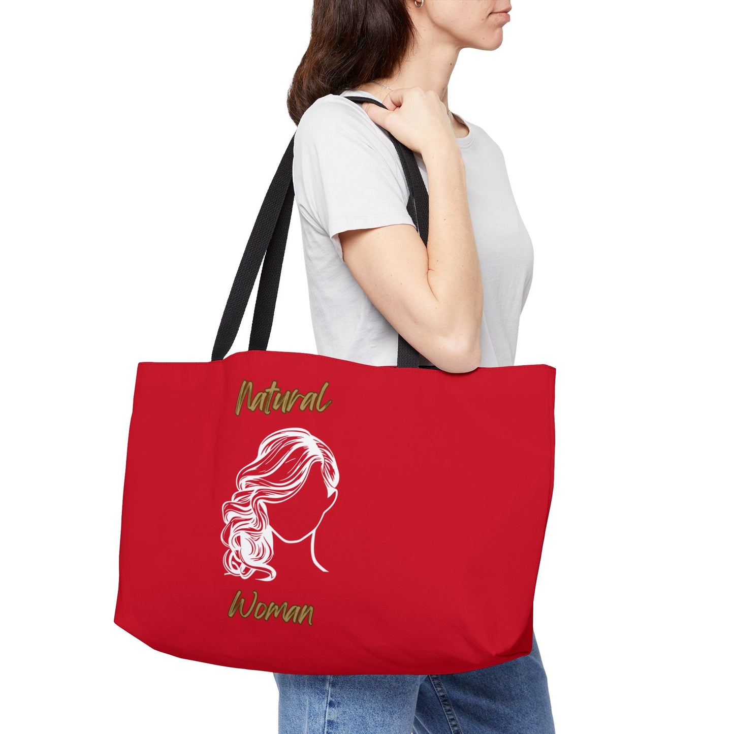 Natural Woman Long Curl (WL) Weekender Tote Bag DARK RED