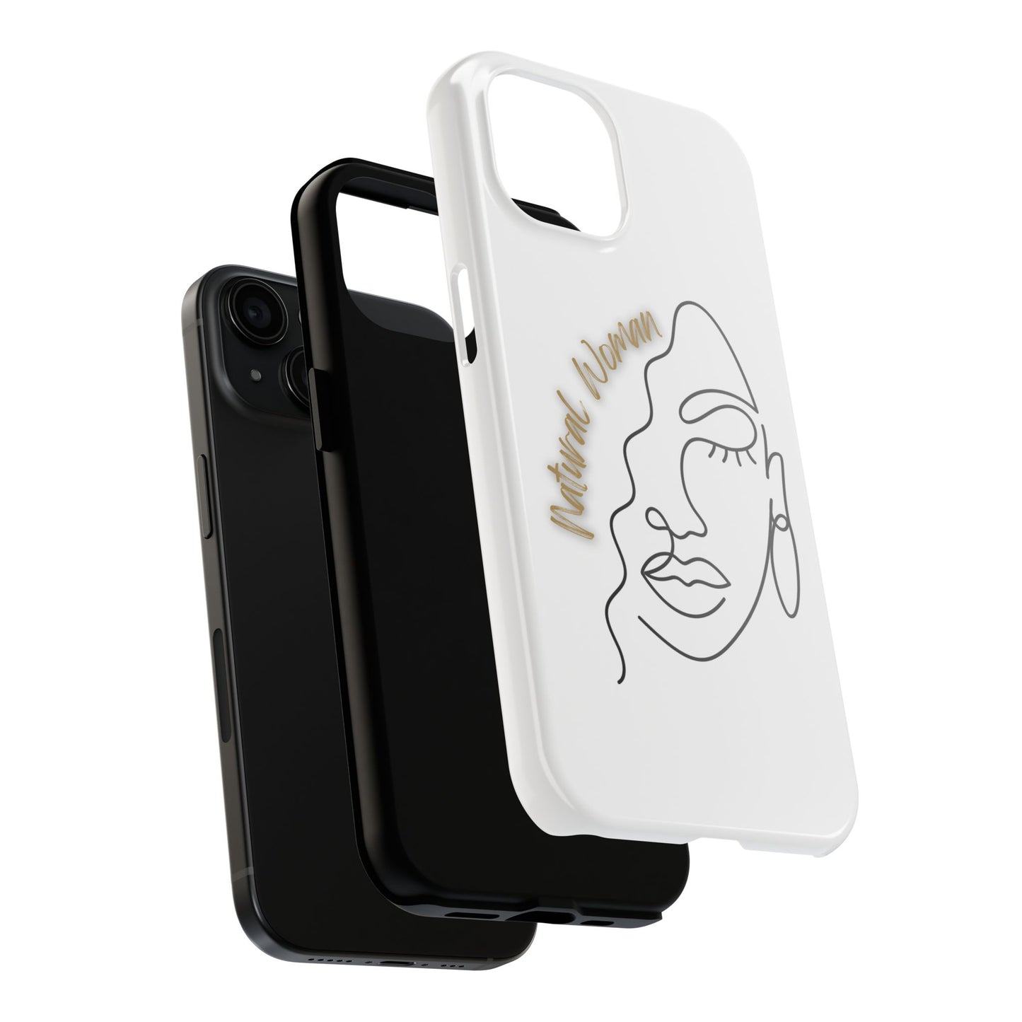 Natural Woman Half Face (BL)Tough Phone Case WHITE