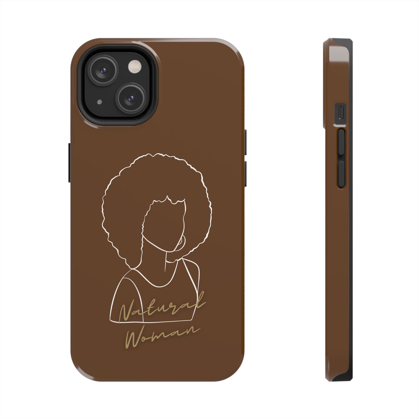 Natural Woman Afro (WL)Tough Phone Cases BROWN