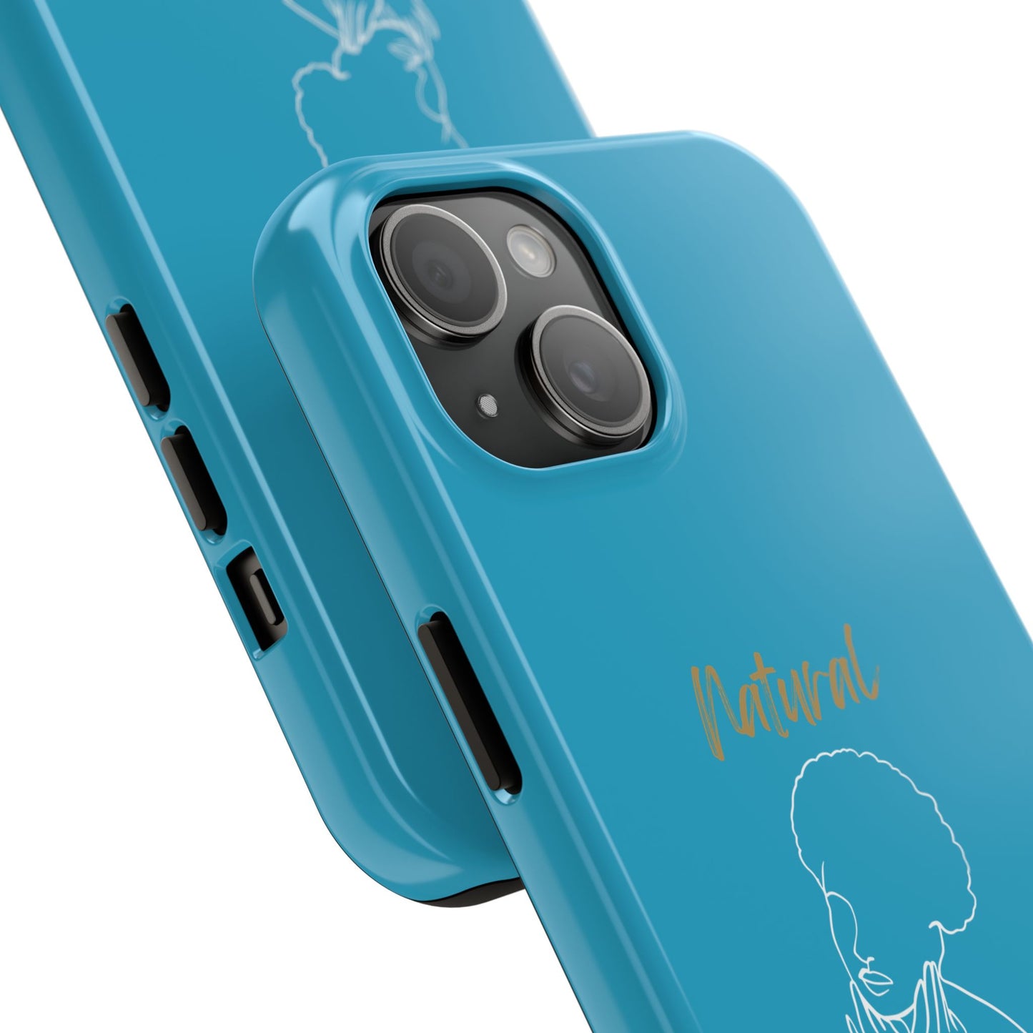 Natural Woman Cute Afro (WL)Tough Phone Cases TURQUOISE