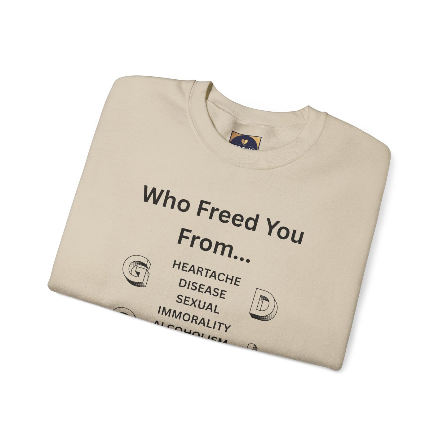 "GOD DID" (BL) Crewneck Sweatshirt w/ Scripture Design (1 John 1:9)