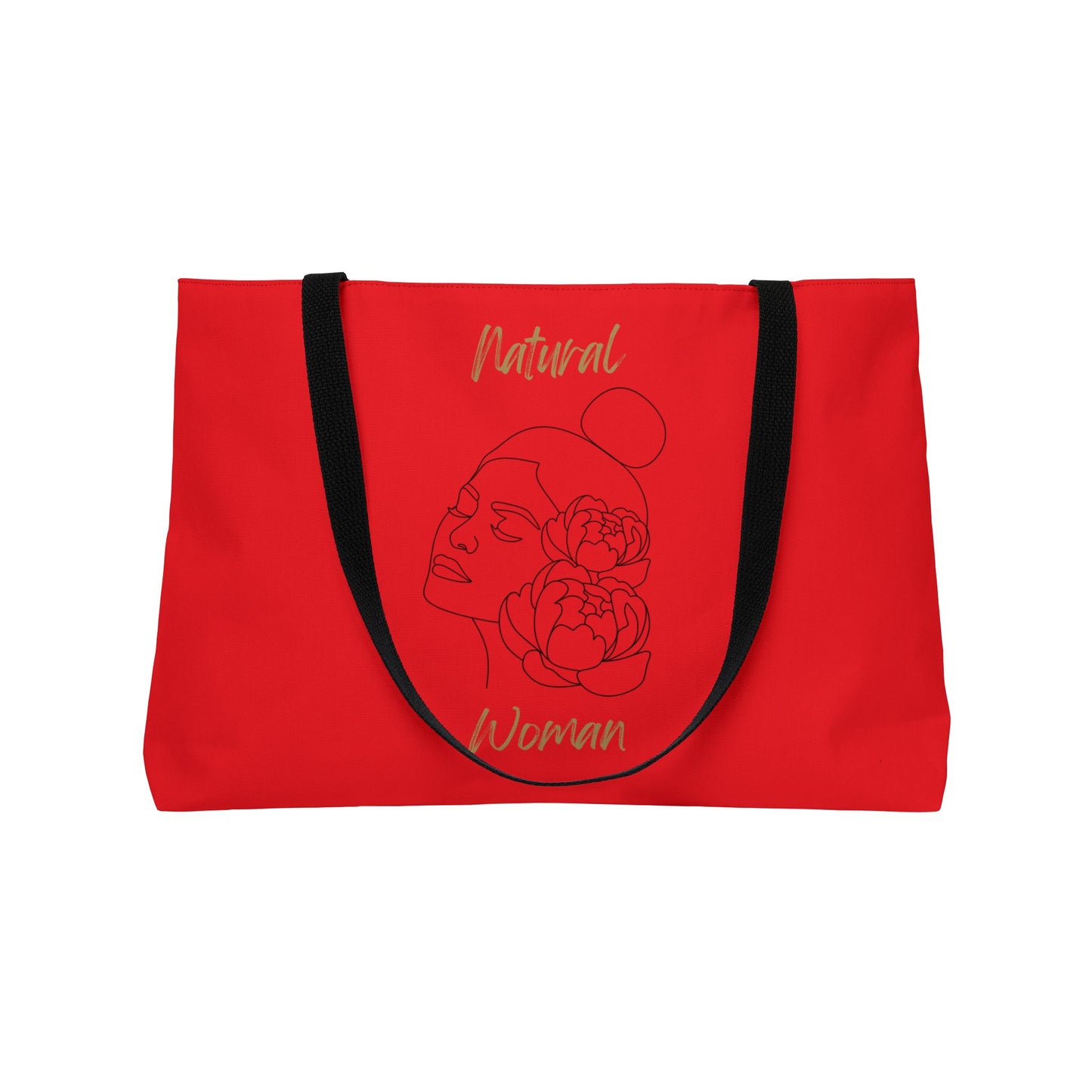 Natural Woman Bun Flower (BL) Weekender Tote Bag RED