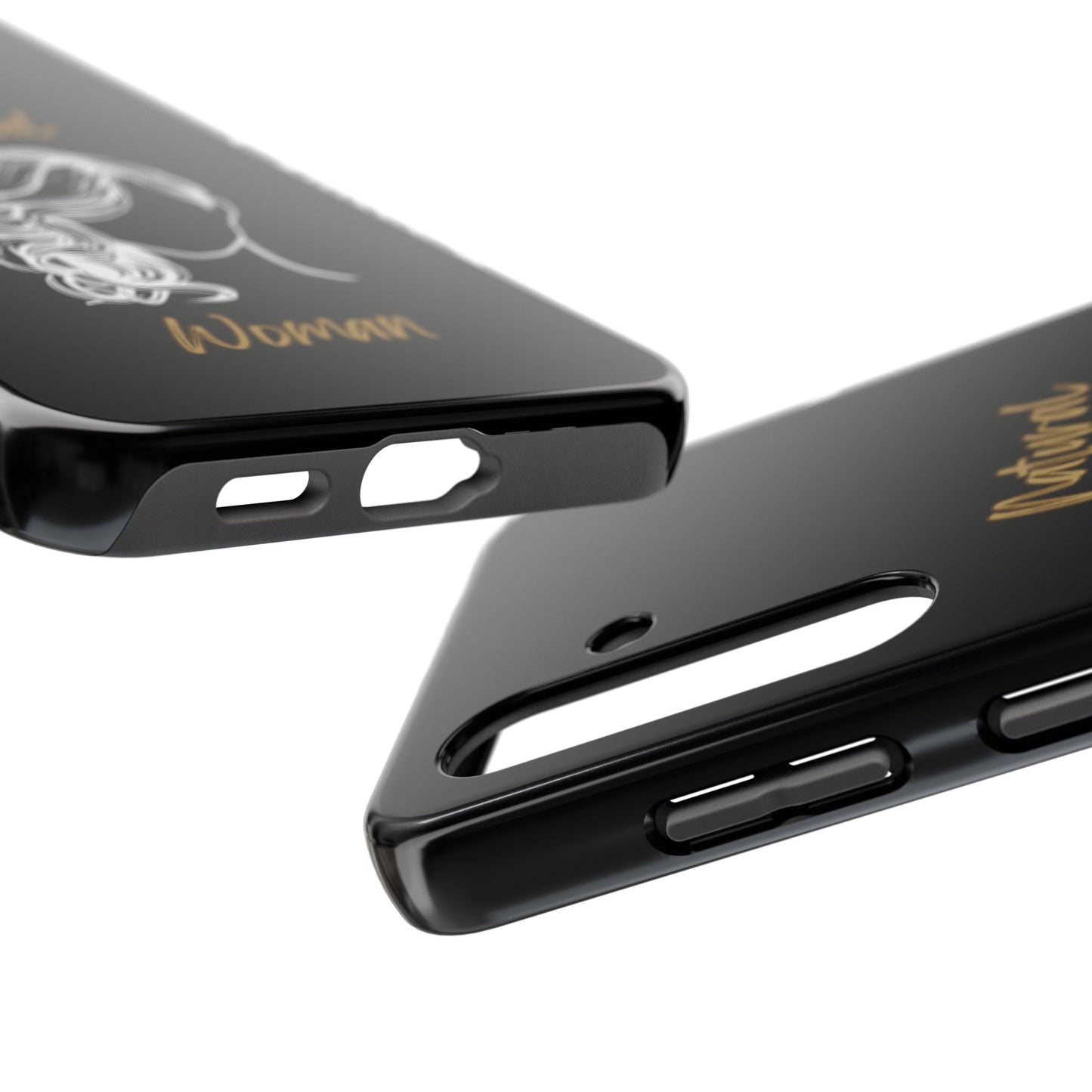 Natural Woman Long Curl (WL)Tough Phone Cases BLACK