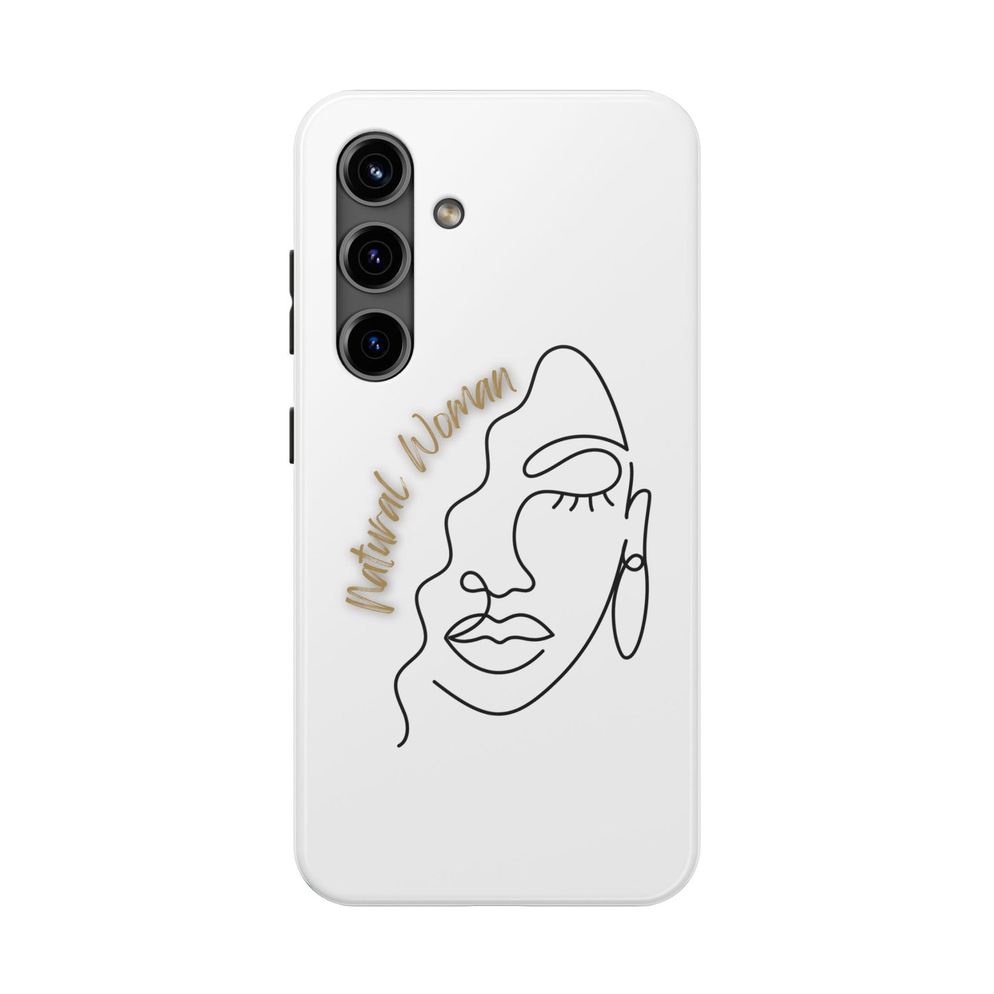 Natural Woman Half Face (BL)Tough Phone Case WHITE