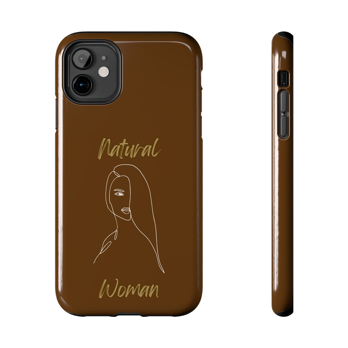 Natural Woman Covered Eye (WL)Tough Phone Cases BROWN