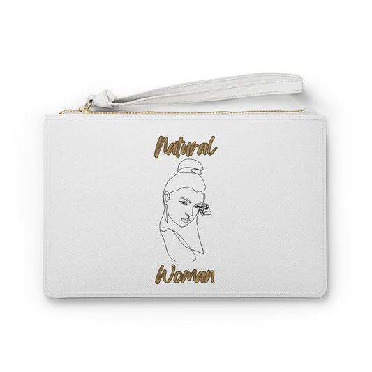 Natural Woman Sassy Bun (BL) Clutch Bag WHITE