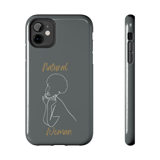 Natural Woman Cute Afro(WL)Tough Phone Cases DARK GREY