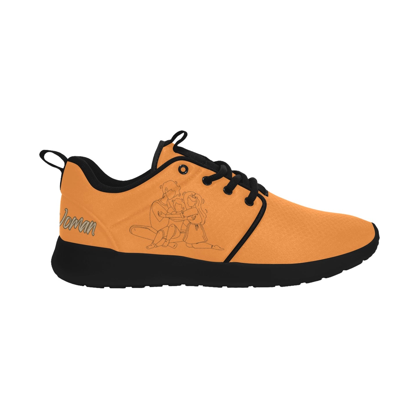 Natural Woman BEAR HUGS (BL) BLACK w/ ORANGE Sole Sneakers