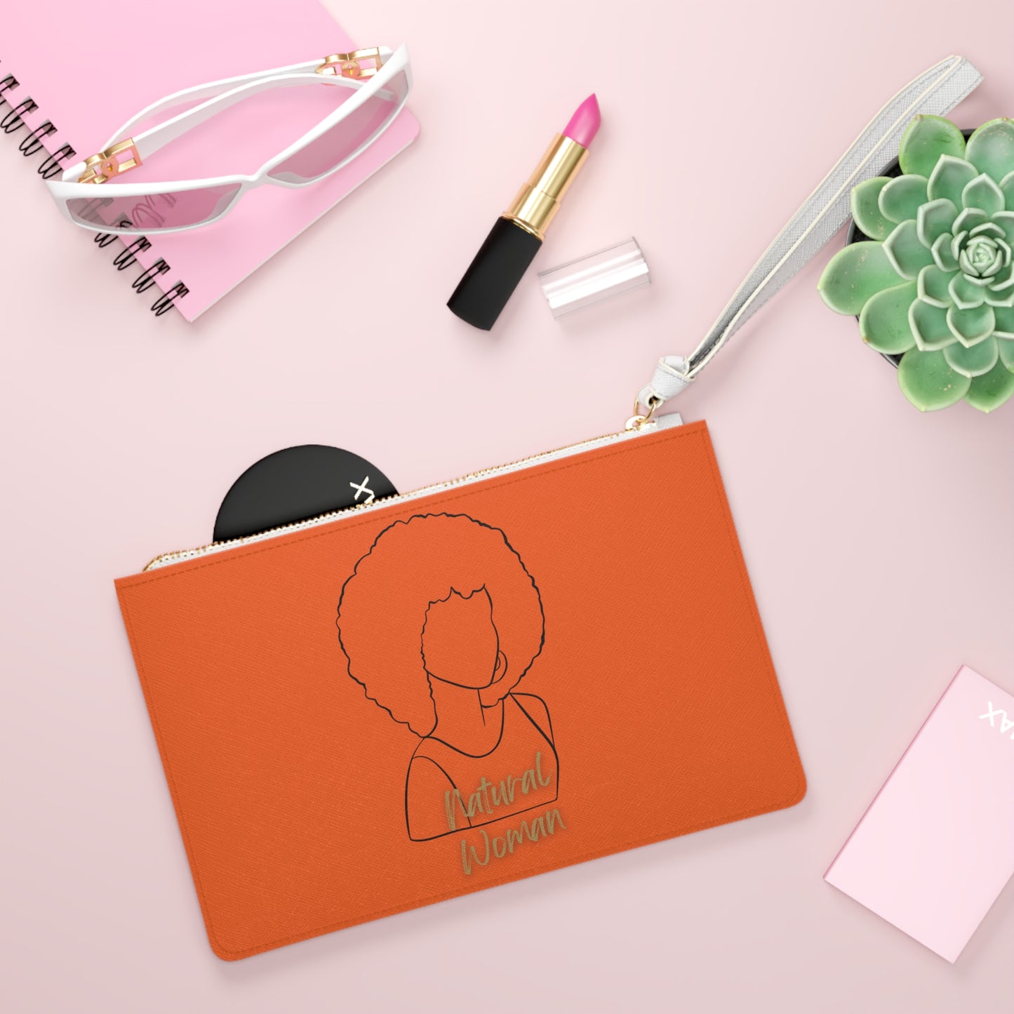 Natural Woman Afro (BL) Clutch Bag ORANGE