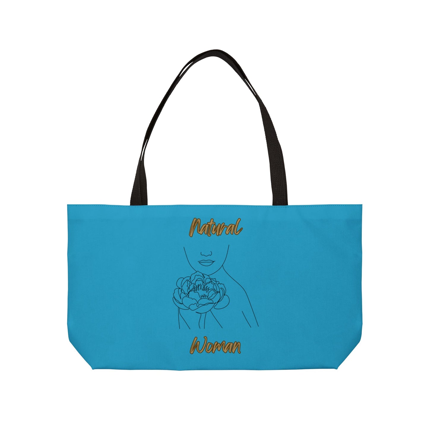 Natural Woman Kissed Flower (BL) Weekender Tote Bag TURQUOISE