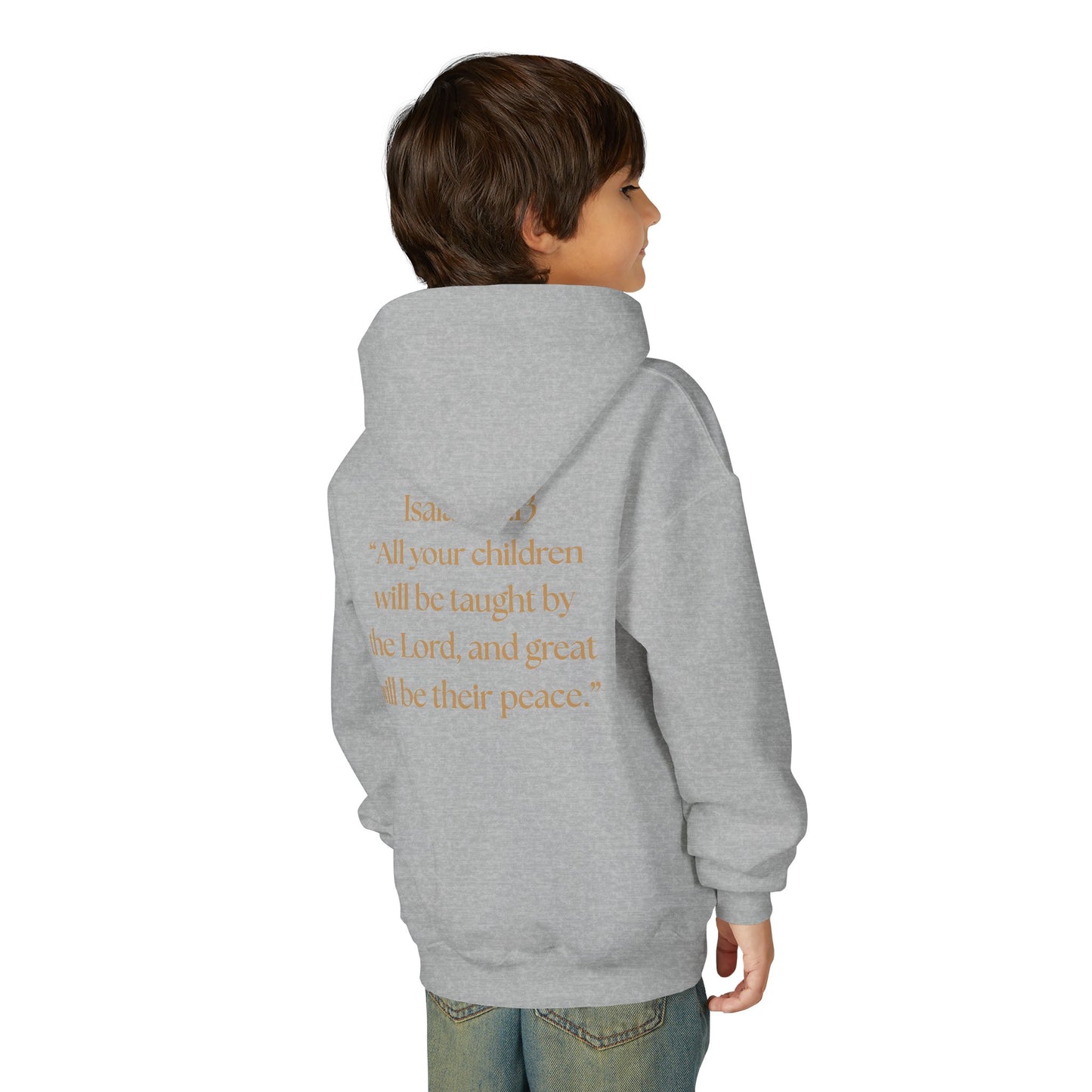 "Children of the King" Hoodie — WHITE Lion Design (Isaiah 54:13)