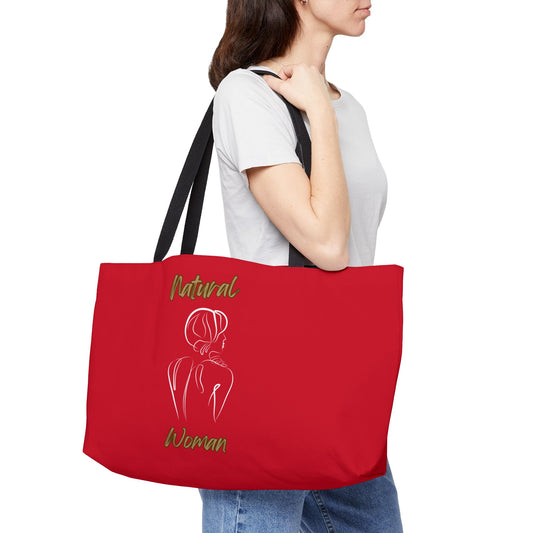 Natural Woman Back (WL) Weekender Tote Bag DARK RED