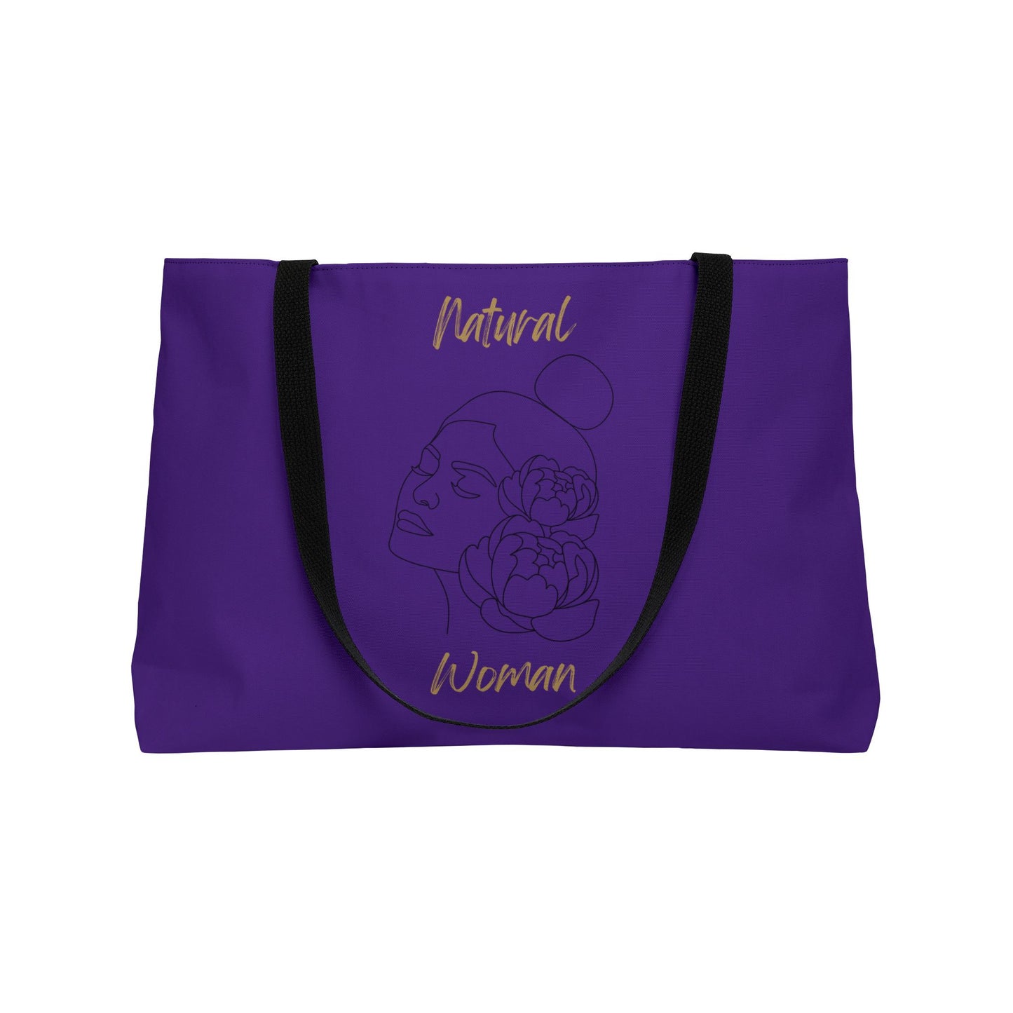 Natural Woman Bun Flower (BL) Weekender Tote Bag PURPLE